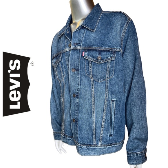 Levi’s Men’s Jean Jacket Red Tab Trucker Denim Jacket Size XL - Picture 3 of 12